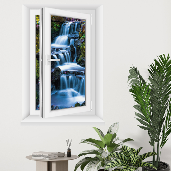 Optical Illusions Window Wall Sticker - Waterfalls