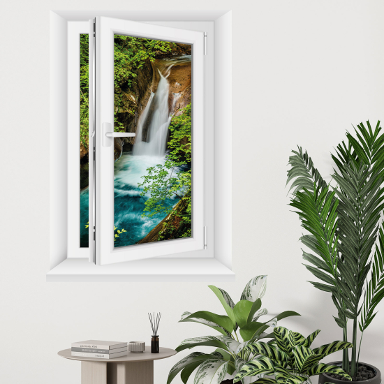 Optical Illusions Window Wall Sticker - Waterfalls