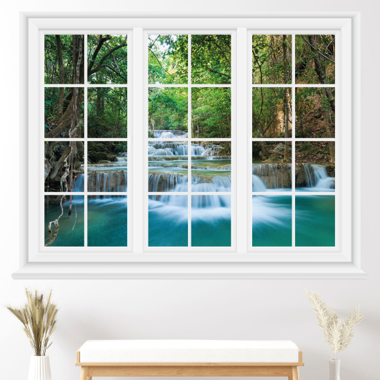 Optical Illusions Window Wall Sticker - Waterfalls