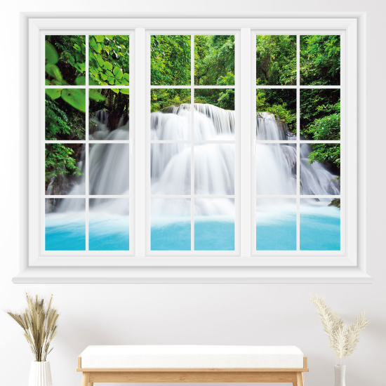 Optical Illusions Window Wall Sticker - Waterfalls