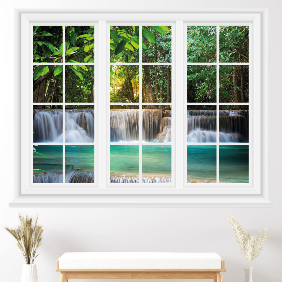 Optical Illusions Window Wall Sticker - Waterfalls