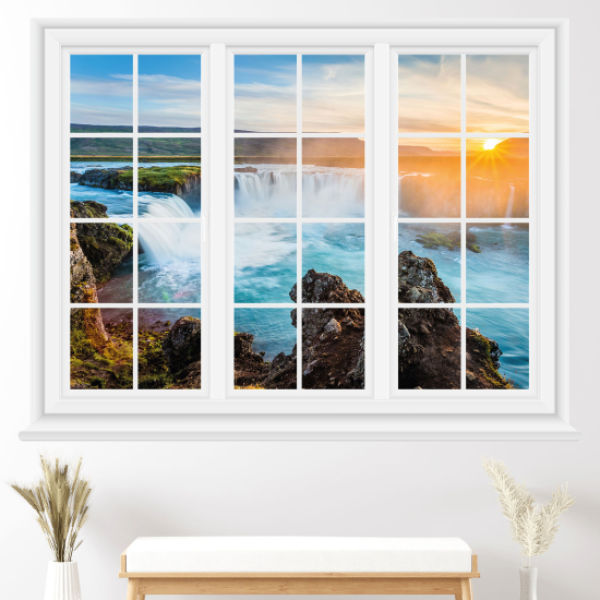 Optical Illusions Window Wall Sticker - Waterfalls