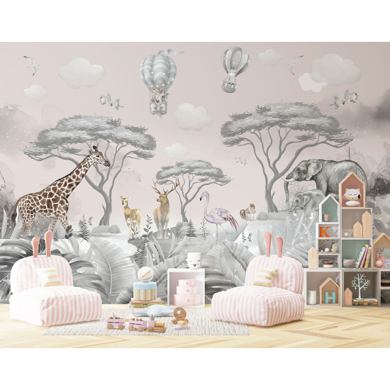 Panoramic Wallpaper - Kid Wall Mural - Animals