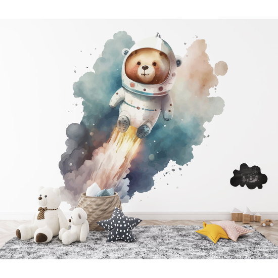 Panoramic Wallpaper - Kid Wall Mural - Astronaut Bear