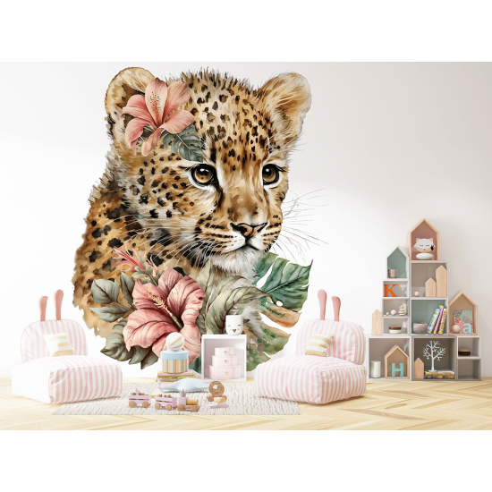 Panoramic Wallpaper - Kid Wall Mural - Baby Leopard