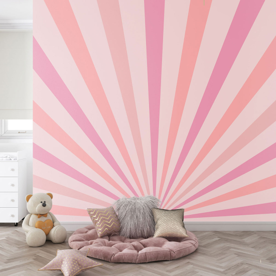 Panoramic Wallpaper - Kid Wall Mural - Boho Sun Rays