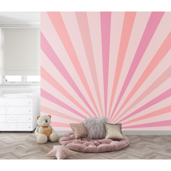 Panoramic Wallpaper - Kid Wall Mural - Boho Sun Rays