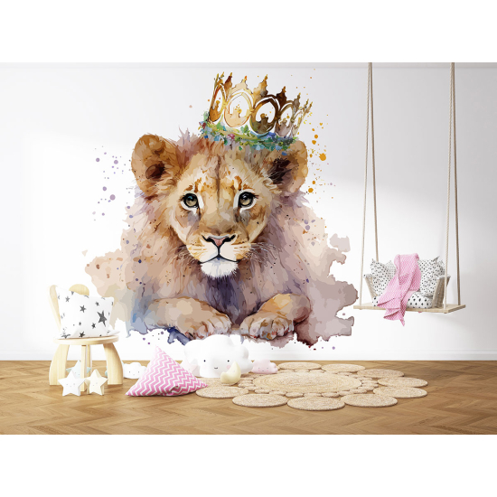 Panoramic Wallpaper - Kid Wall Mural - Crowned Lioness