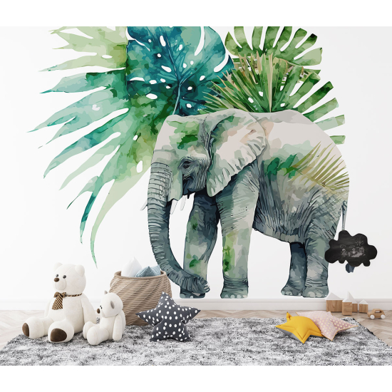 Panoramic Wallpaper - Kid Wall Mural - Elephant