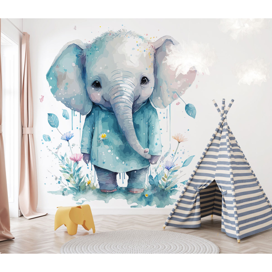 Panoramic Wallpaper - Kid Wall Mural - Elephant