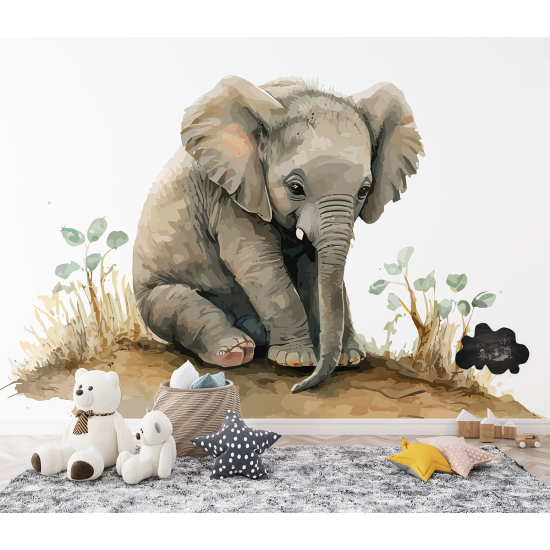 Panoramic Wallpaper - Kid Wall Mural - Elephant