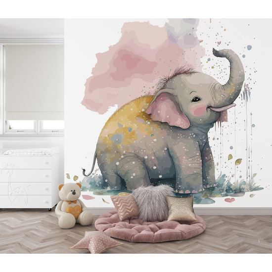 Panoramic Wallpaper - Kid Wall Mural - Elephant