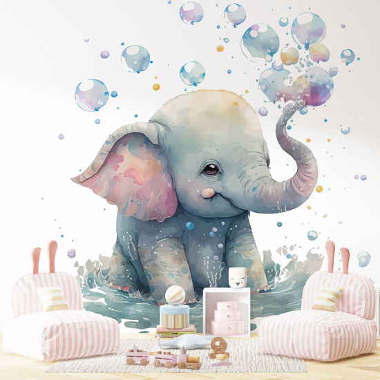 Panoramic Wallpaper - Kid Wall Mural - Elephant