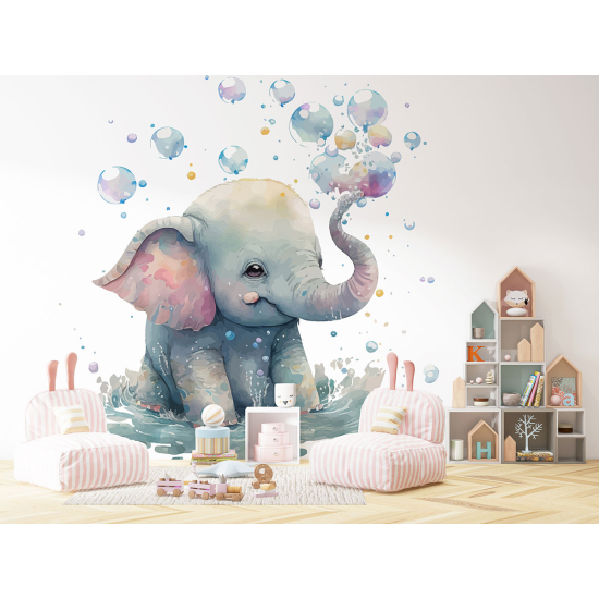 Panoramic Wallpaper - Kid Wall Mural - Elephant