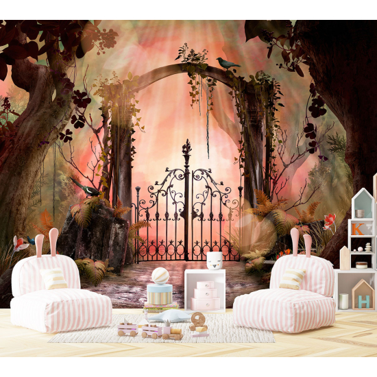 Panoramic Wallpaper - Kid Wall Mural - Enchanted Door