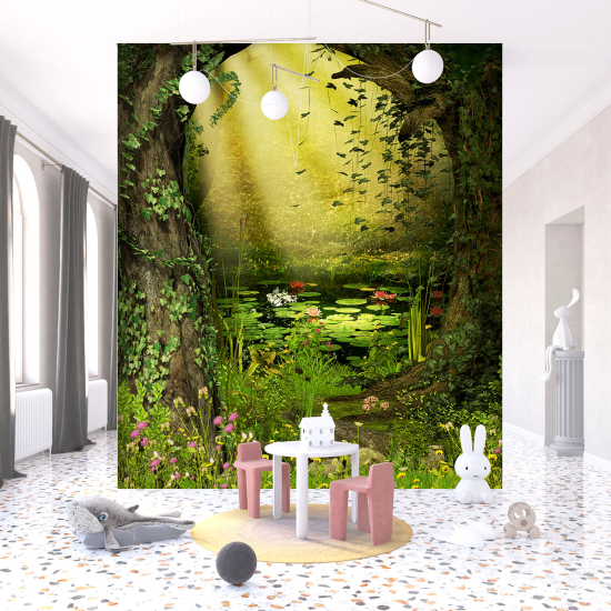 Panoramic Wallpaper - Kid Wall Mural - Enchanted Pond