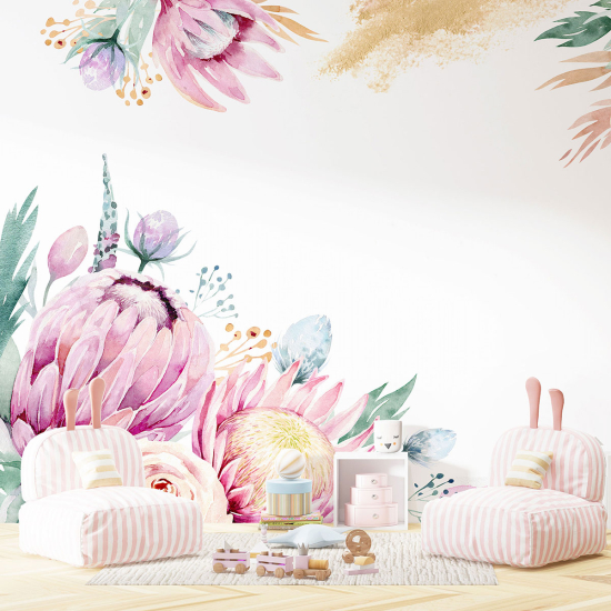 Panoramic Wallpaper - Kid Wall Mural - Flowers