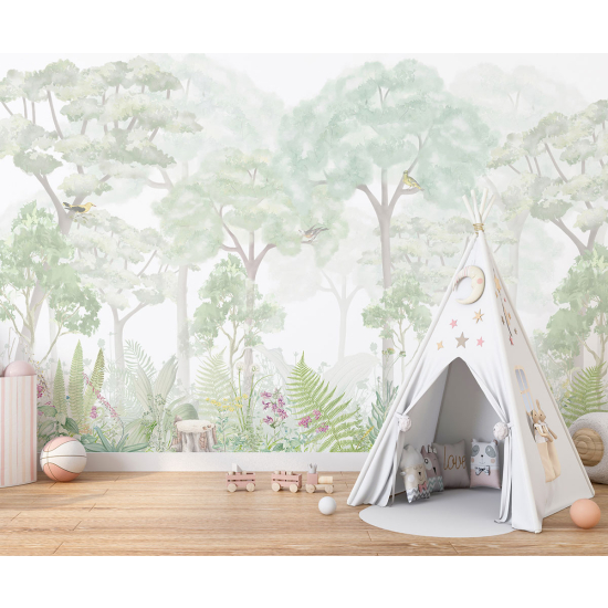 Panoramic Wallpaper - Kid Wall Mural - Forest