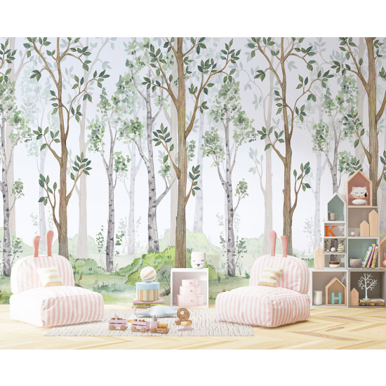 Panoramic Wallpaper - Kid Wall Mural - Forest