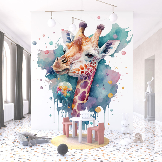 Panoramic Wallpaper - Kid Wall Mural - Giraffe