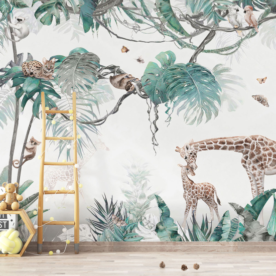 Panoramic Wallpaper - Kid Wall Mural - Giraffes