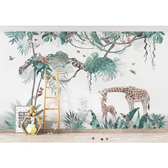 Panoramic Wallpaper - Kid Wall Mural - Giraffes