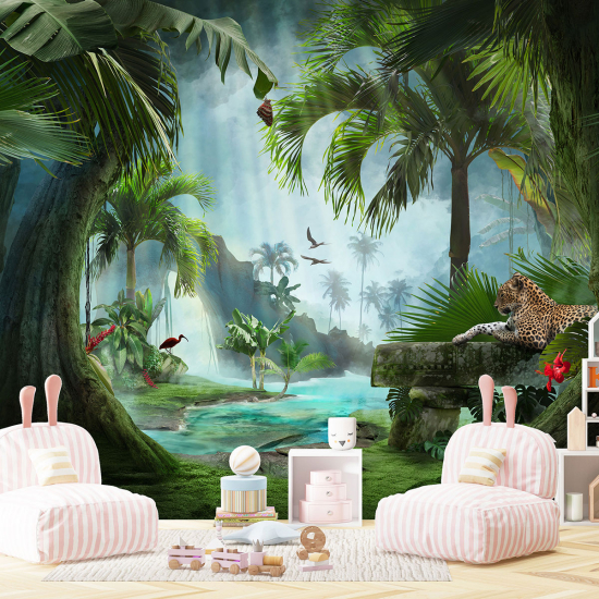 Panoramic Wallpaper - Kid Wall Mural - Jungle