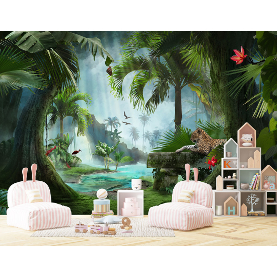 Panoramic Wallpaper - Kid Wall Mural - Jungle