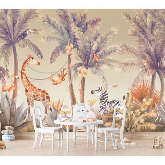 Panoramic Wallpaper - Kid Wall Mural - Jungle