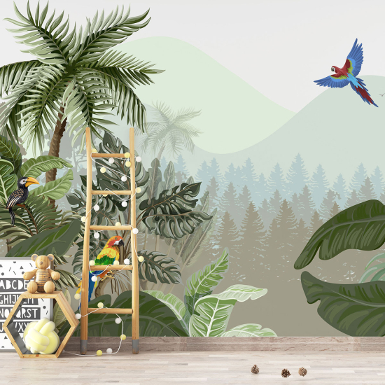 Panoramic Wallpaper - Kid Wall Mural - Jungle