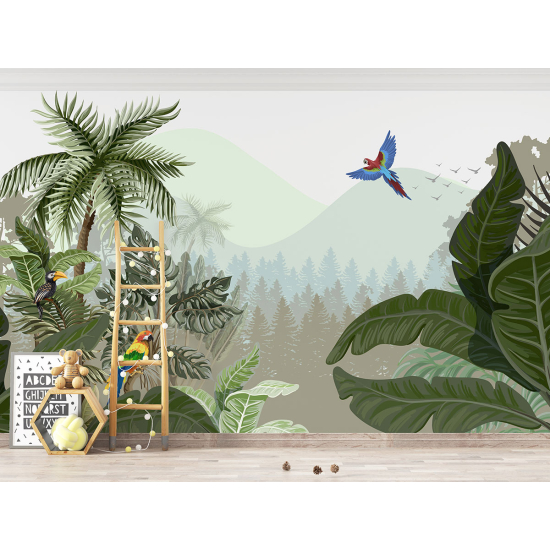 Panoramic Wallpaper - Kid Wall Mural - Jungle