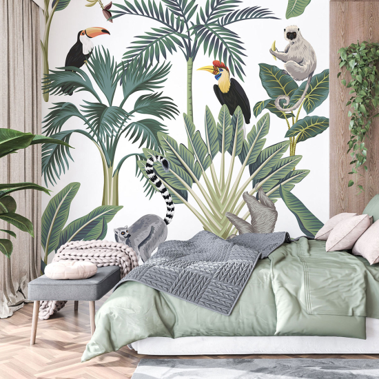 Panoramic Wallpaper - Kid Wall Mural - Jungle Animals