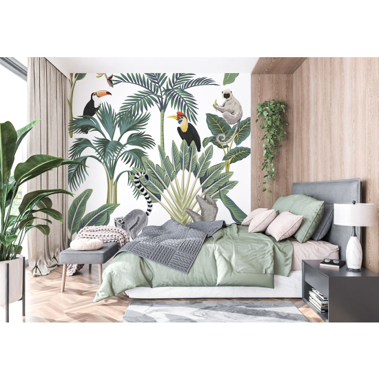 Panoramic Wallpaper - Kid Wall Mural - Jungle Animals