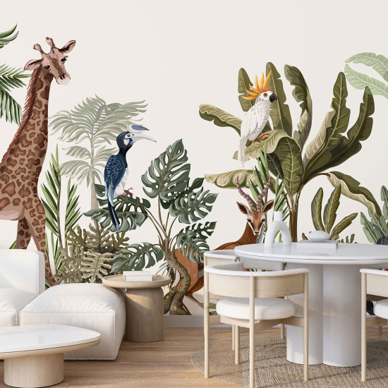 Panoramic Wallpaper - Kid Wall Mural - Jungle Animals