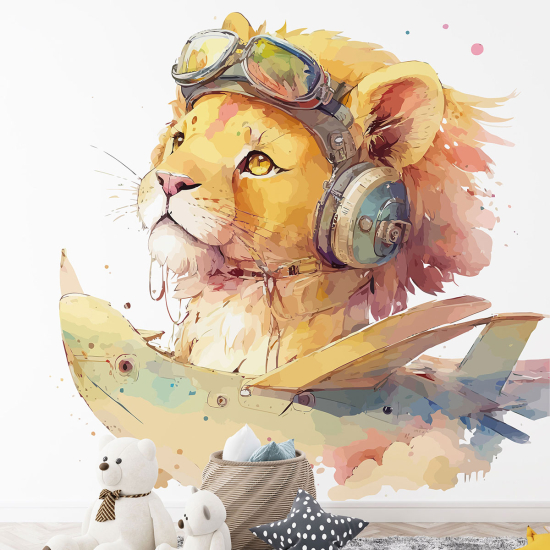 Panoramic Wallpaper - Kid Wall Mural - Lion