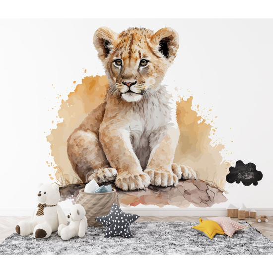 Panoramic Wallpaper - Kid Wall Mural - Lion cub