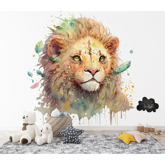 Panoramic Wallpaper - Kid Wall Mural - Lion cub