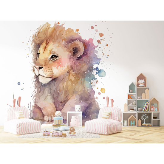 Panoramic Wallpaper - Kid Wall Mural - Lion cub