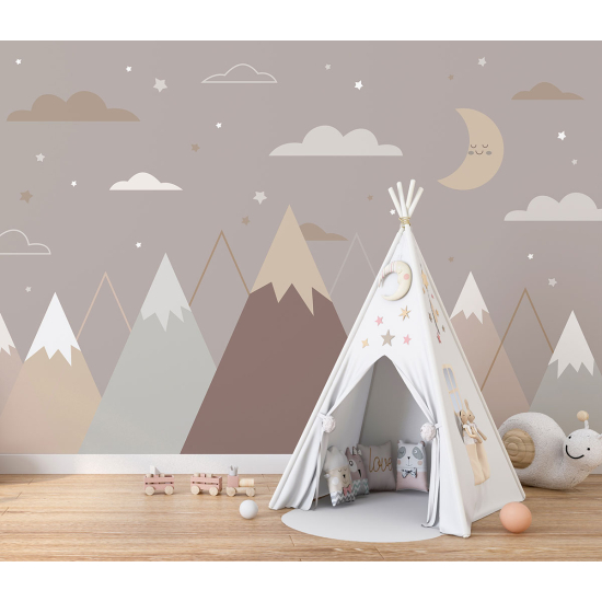 Panoramic Wallpaper - Kid Wall Mural - Mountains