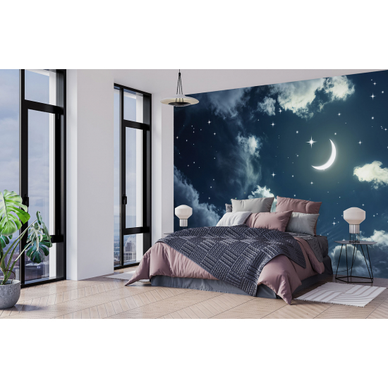 Panoramic Wallpaper - Kid Wall Mural - Night Sky