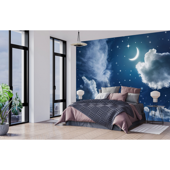 Panoramic Wallpaper - Kid Wall Mural - Night Sky