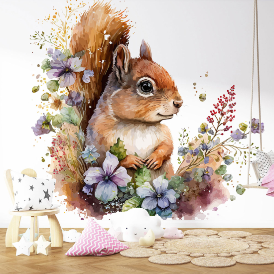 Panoramic Wallpaper - Kid Wall Mural - Squirrel