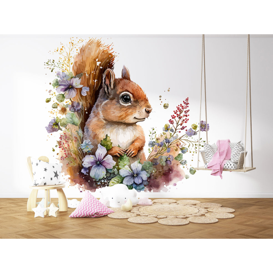 Panoramic Wallpaper - Kid Wall Mural - Squirrel