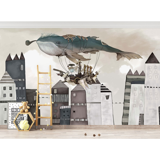 Panoramic Wallpaper - Kid Wall Mural - Whale