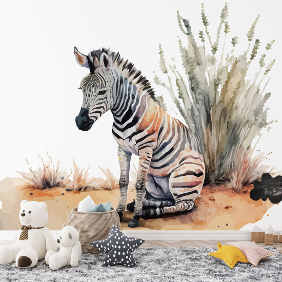 Panoramic Wallpaper - Kid Wall Mural - Zebra