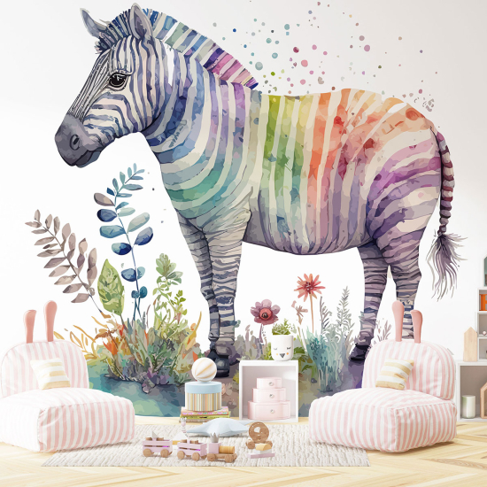 Panoramic Wallpaper - Kid Wall Mural - Zebra