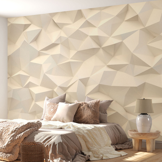 Panoramic Wallpaper - Wall Mural - 3D Effect Geometric Shapes