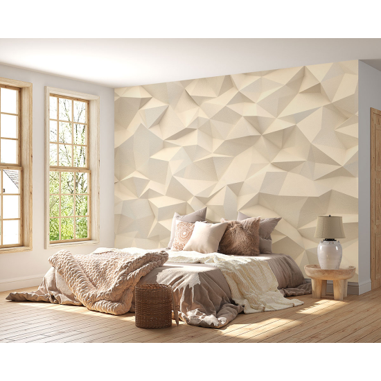 Panoramic Wallpaper - Wall Mural - 3D Effect Geometric Shapes