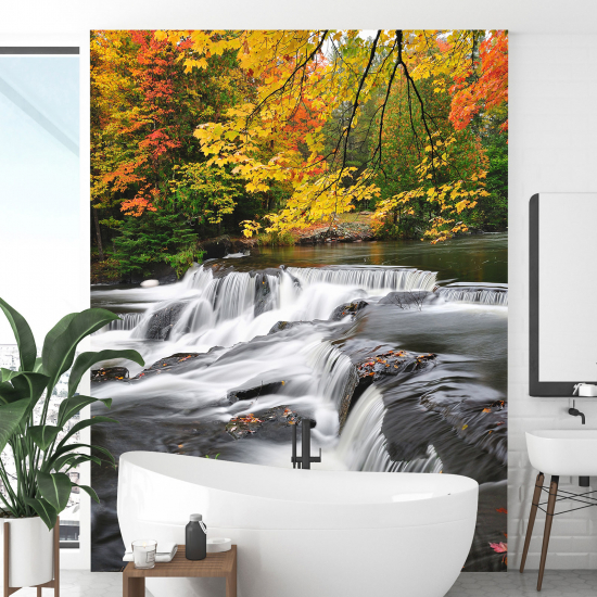 Panoramic Wallpaper - Wall Mural - Autumn River