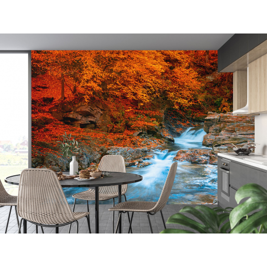 Panoramic Wallpaper - Wall Mural - Autumn River